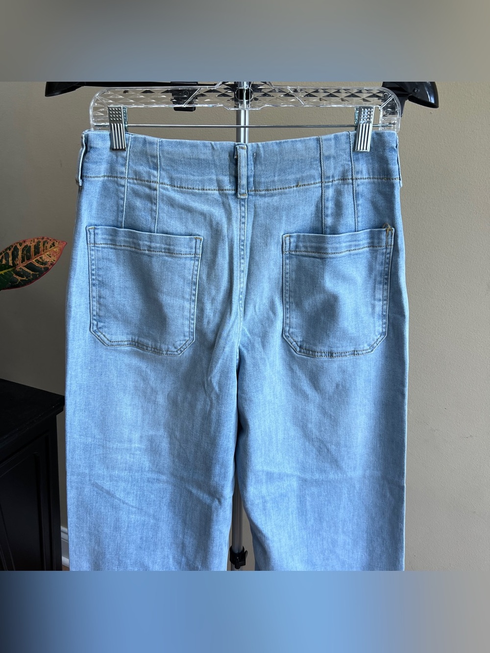 NEW Anthropologie Maeve Colette High-Rise Wide-Leg Cropped Jeans Lightwash Sz 30 - Picture 5 of 12